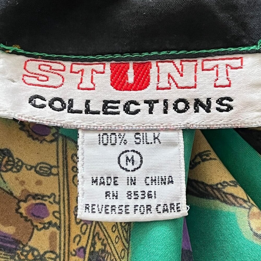 Vintage 80's STUNT‎ COLLECTION Equestrian Silk Top Size Medium - Picture 6 of 7